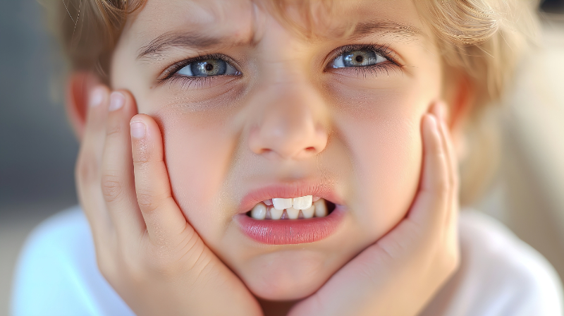 子どもの顎が小さい場合に生じる歯並びのイメージ