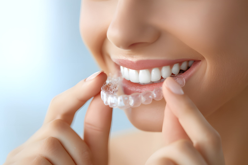 マウスピースを装着するイメージ